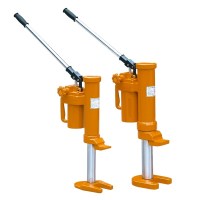 Hydraulic toe jacks available in 5T and 10T capacities for lifting heavy machinery and equipment